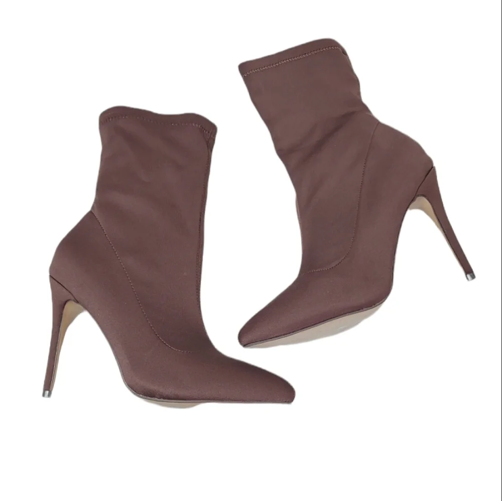 Fashion High Heeled Brown Booties Boots sz 9